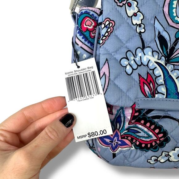 Vera Bradley NWT Makani Paisley Lilac Purple Quilted Iconic Shoulder Bag Purse - Picture 7 of 13